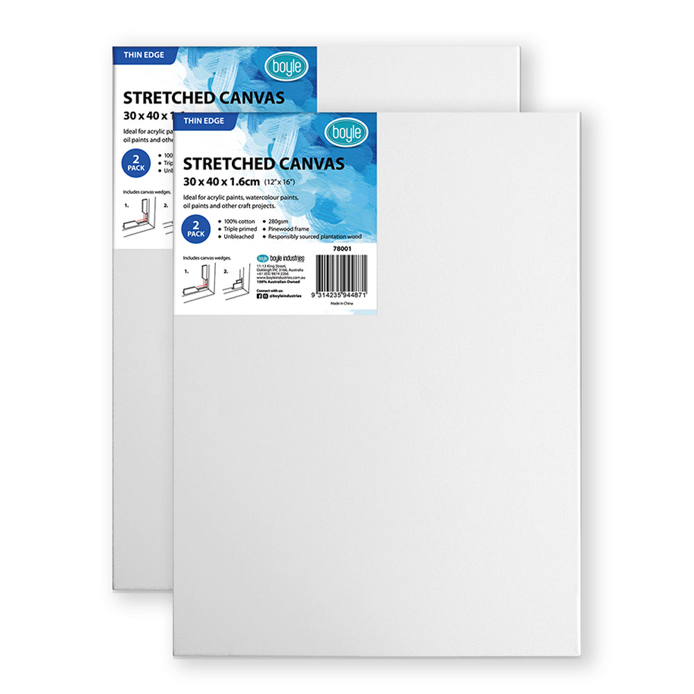 78001-2pk-boyle-thin-edge-30x40cm-12x16-blank-stretched-canvas-280gsm