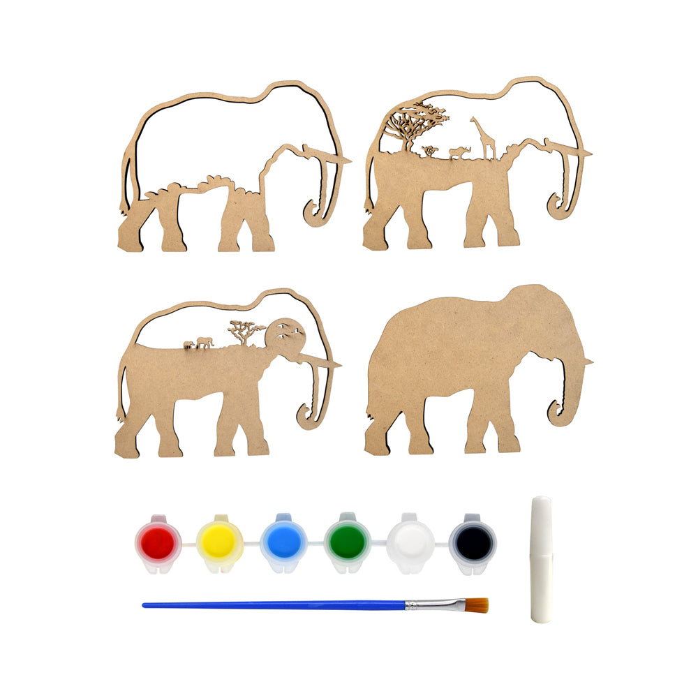 Boyle Crafty Kits Woodcraft Diorama Art/Craft Kit - Elephant 8y+