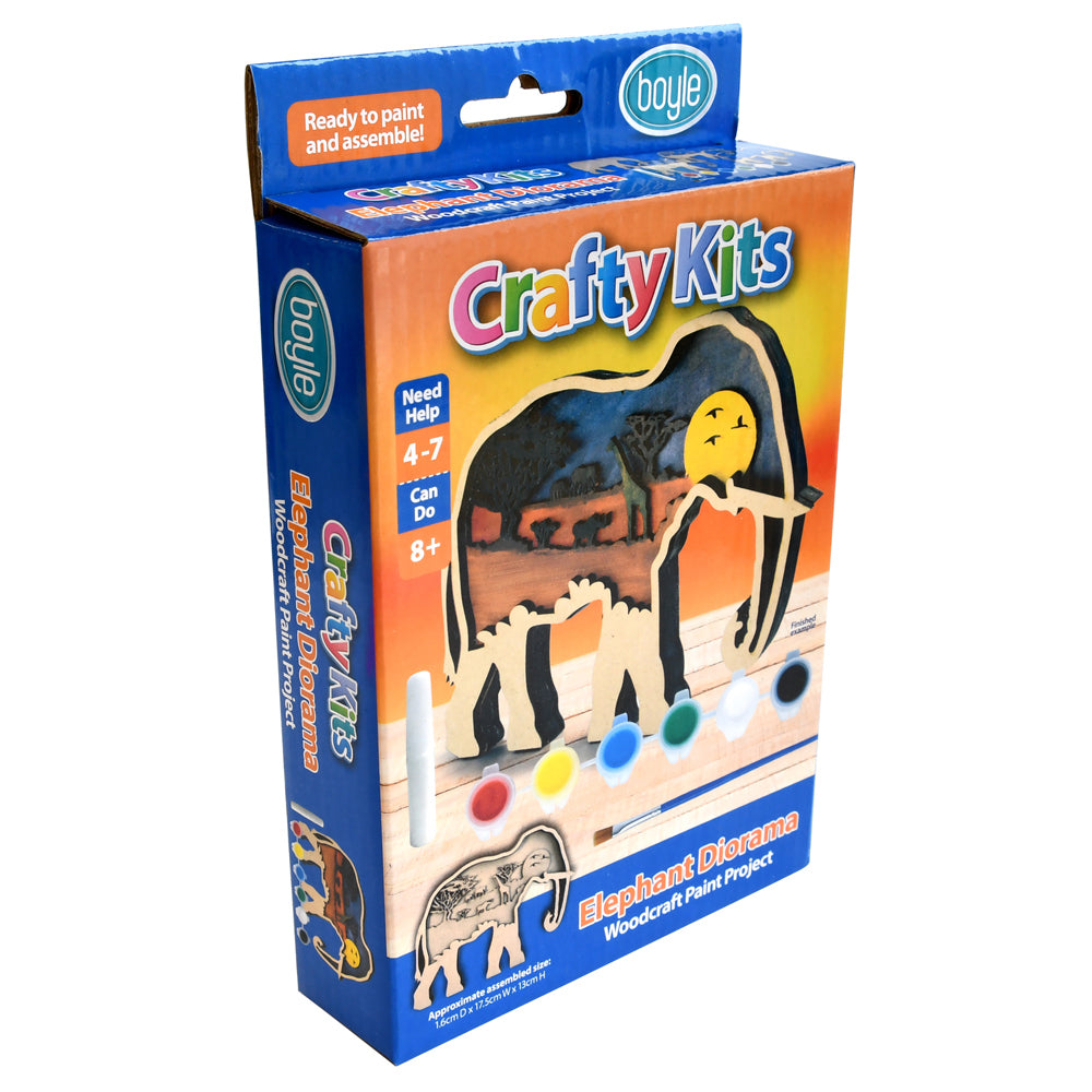 Boyle Crafty Kits Woodcraft Diorama Art/Craft Kit - Elephant 8y+