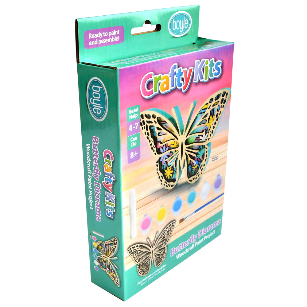 Boyle Crafty Kits Woodcraft Diorama Kids Art/Craft Kit - Butterfly 8y+