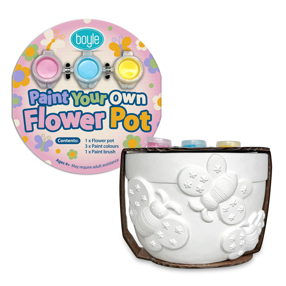 Boyle Paint Your Own Flower Pot Kids/Childrens Art/Craft Kit - Butterflies 4y+