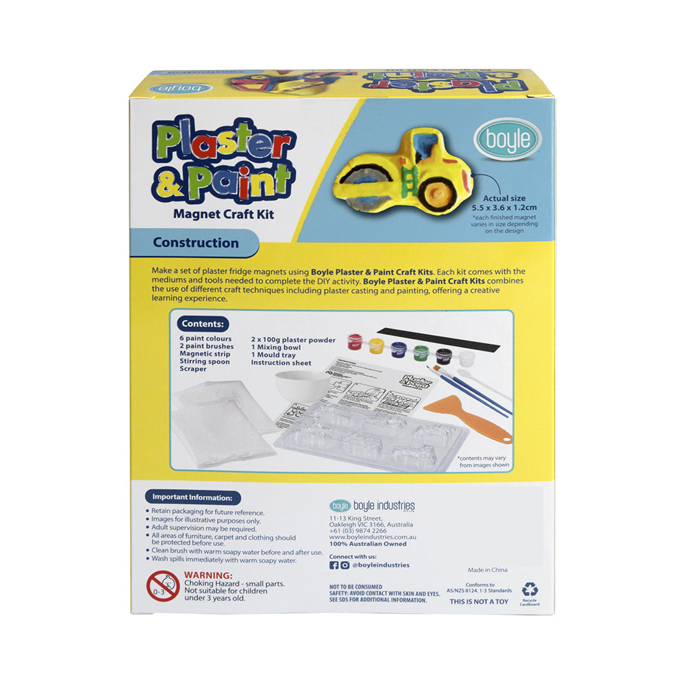 Boyle 22cm Plaster and Paint Magnet Construction Craft Kit 5y+