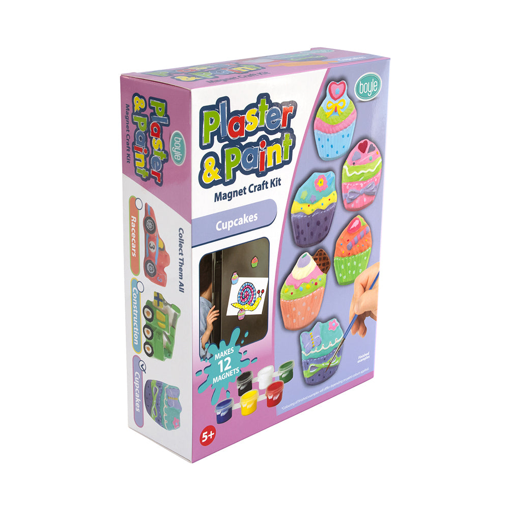 Boyle 22cm Plaster and Paint Magnet Cupcakes Craft Kit 5y+