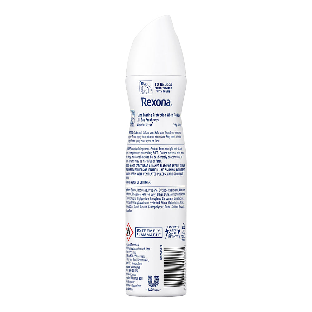 6x Rexona 250ml Anti Perspirant Deodrant - Cotton