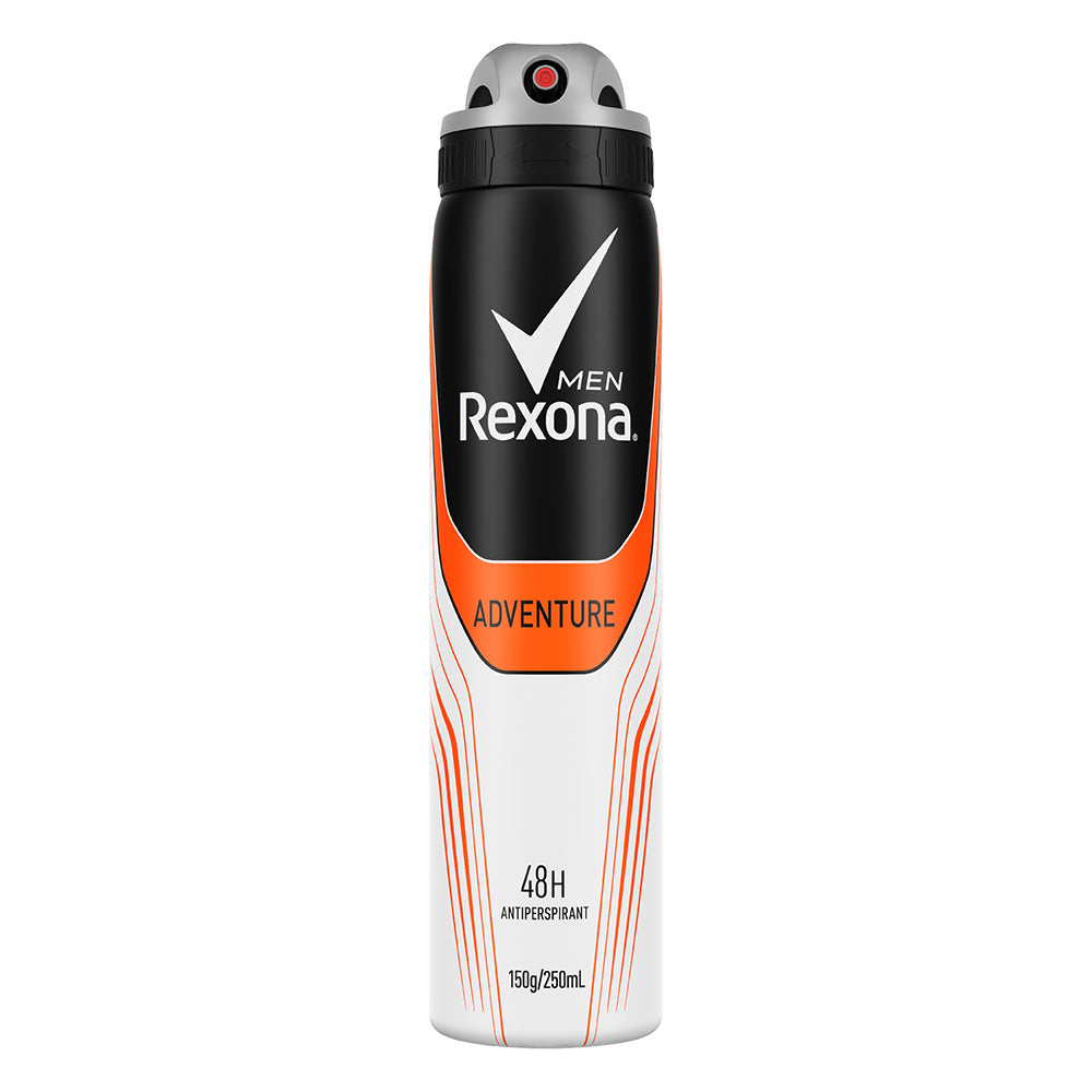 6x Rexona Anti-Perspirant 250ml Deodorant Adventure Men