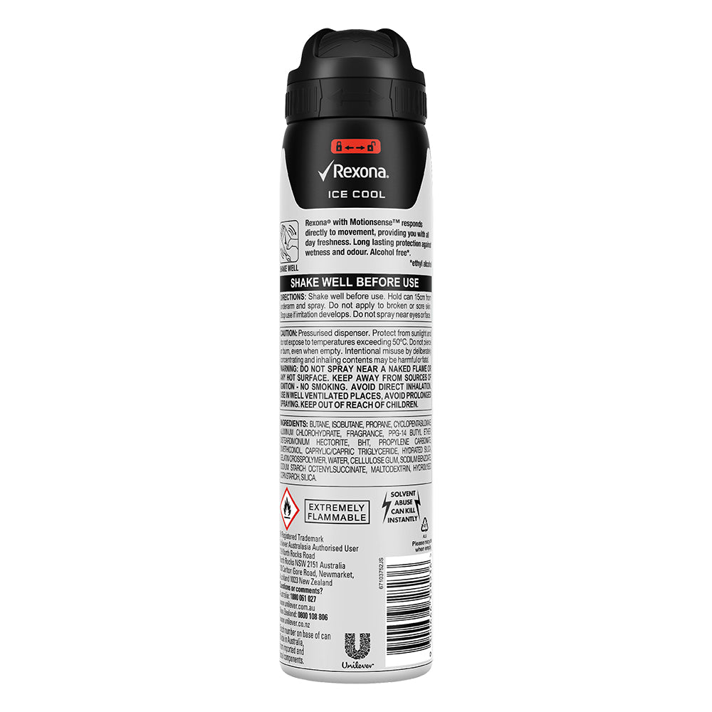 6x Rexona Anti-Perspirant 250ml Deodorant Ice Cool Men