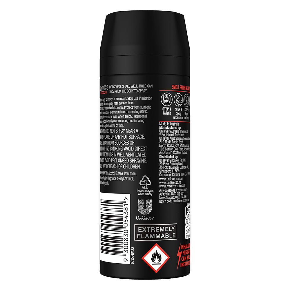 6x Lynx Body Spray Men Fresh 165ml Voodoo