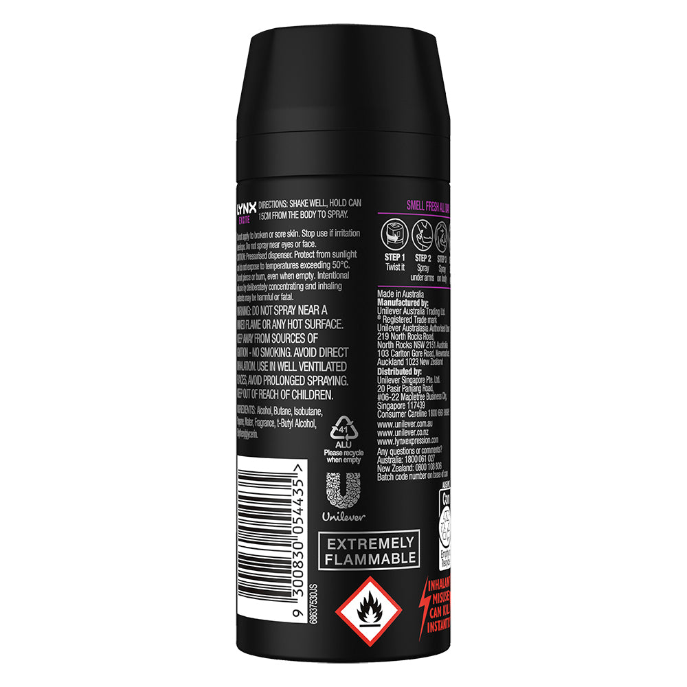6x Lynx Body Spray Men Fresh 165ml Excite