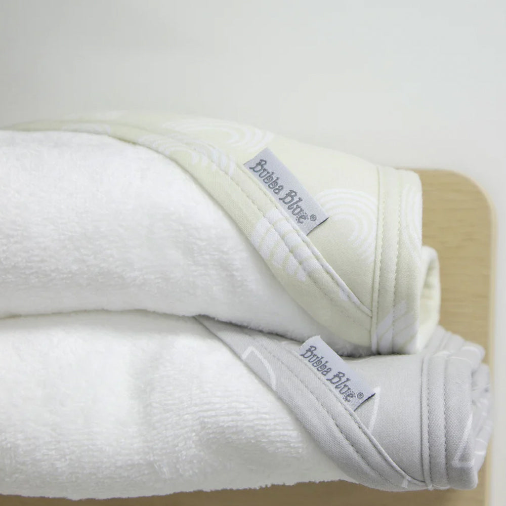 2PK Bubba Blue 6.75x75cm Nordic Hooded Towel Baby 0-12m - Grey/Sand