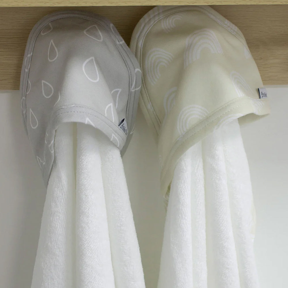 2PK Bubba Blue 6.75x75cm Nordic Hooded Towel Baby 0-12m - Grey/Sand
