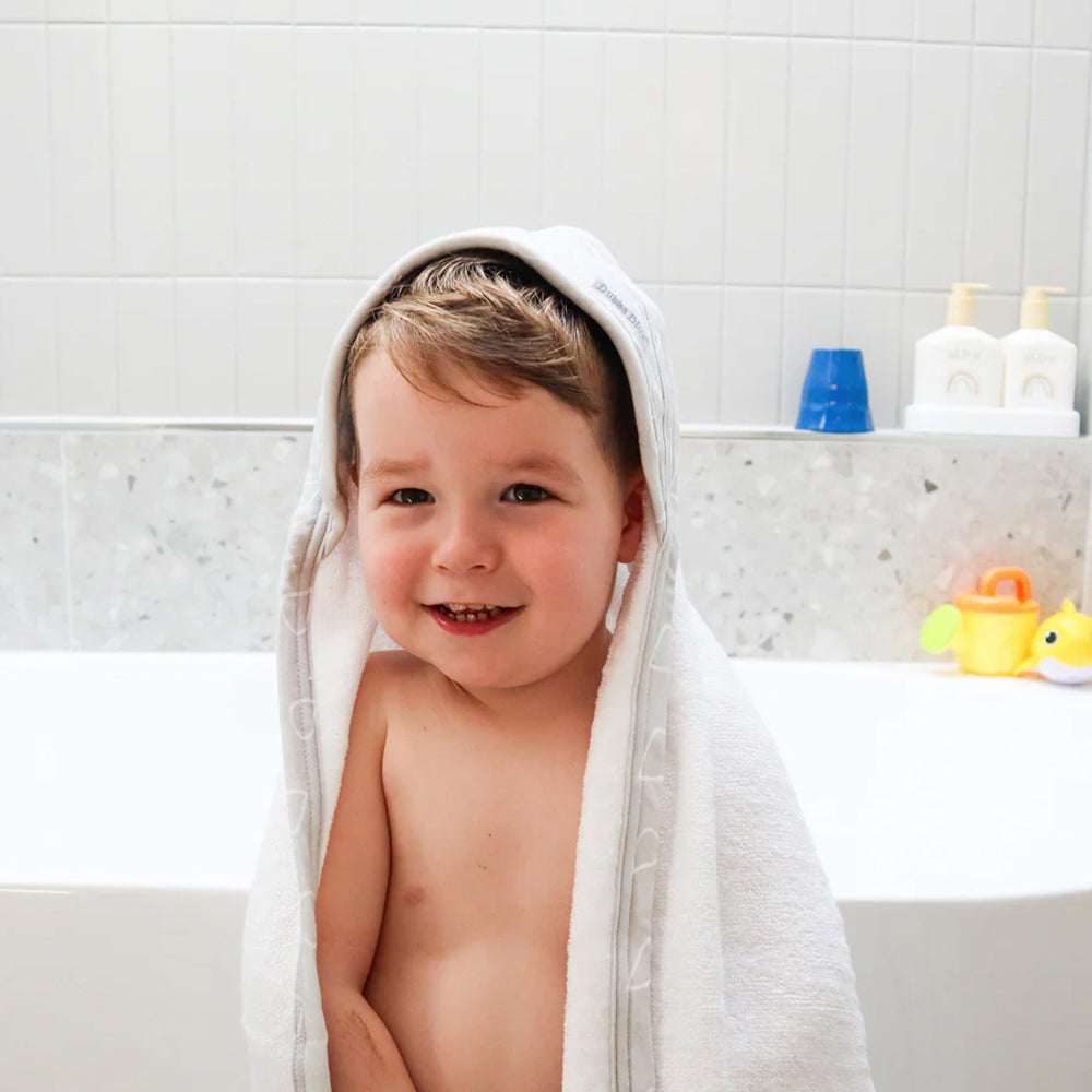 2PK Bubba Blue 6.75x75cm Nordic Hooded Towel Baby 0-12m - Grey/Sand