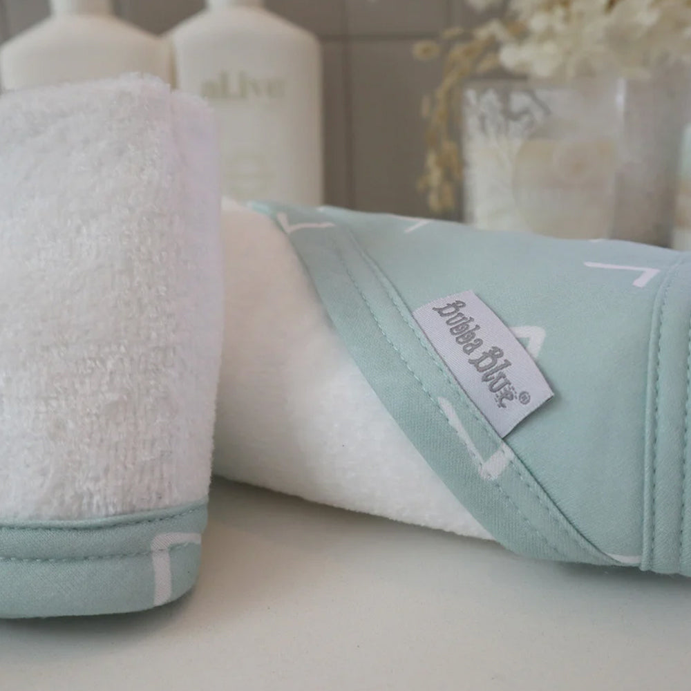 2PK Bubba Blue 6.75x75cm Nordic Hooded Towel Baby 0-12m - Dusty Sky/Mint