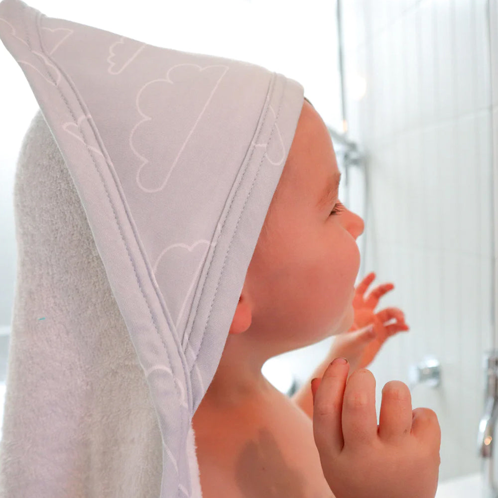 2PK Bubba Blue 6.75x75cm Nordic Hooded Towel Baby 0-12m - Dusty Sky/Mint