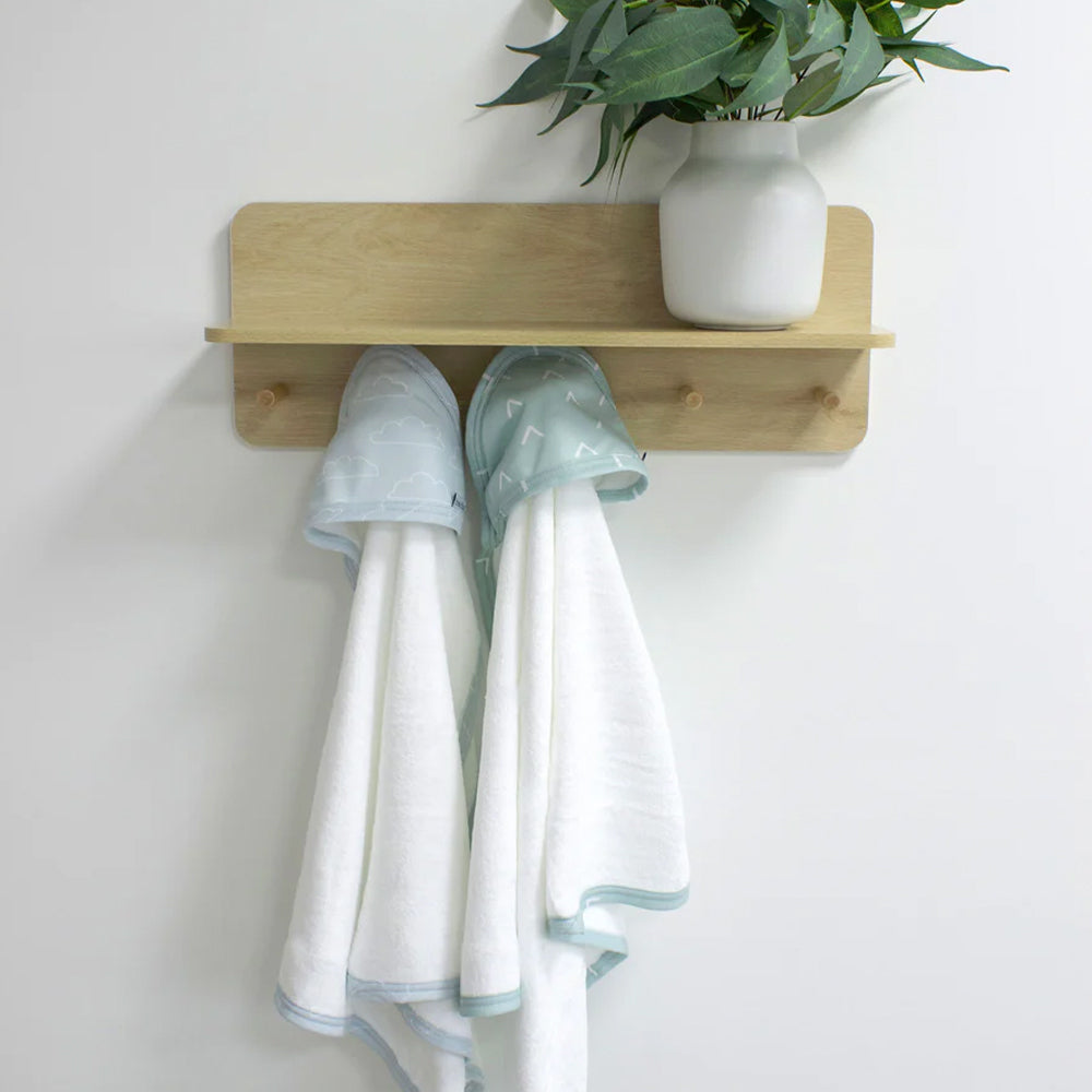 2PK Bubba Blue 6.75x75cm Nordic Hooded Towel Baby 0-12m - Dusty Sky/Mint