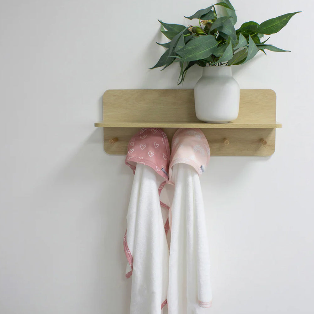 2PK Bubba Blue 6.75x75cm Nordic Hooded Towel Baby 0-12m - Dusty Berry/Rose