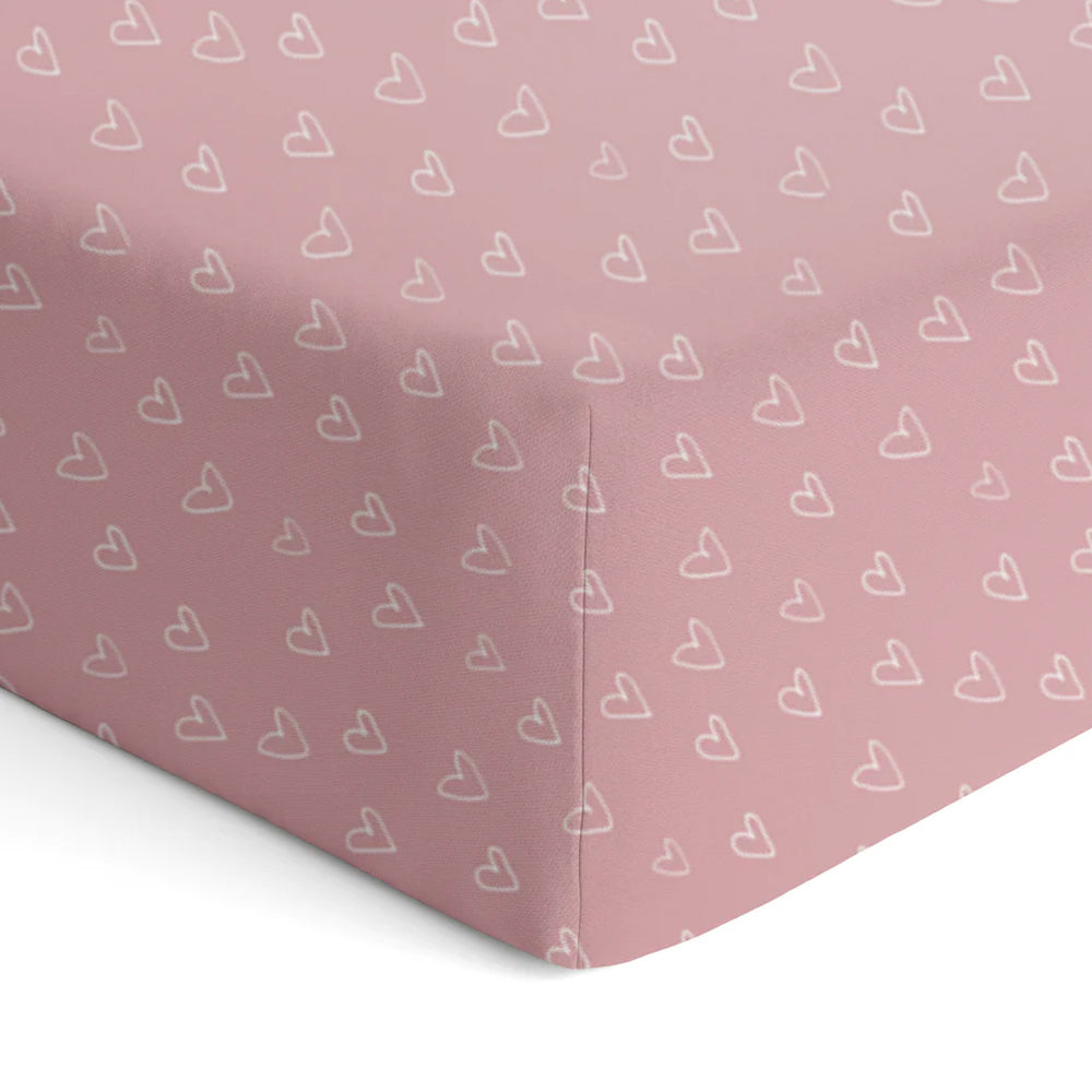2PK Bubba Blue Nordic 77x135cm Jersey Cot Fitted Sheet Dusty Berry/Rose
