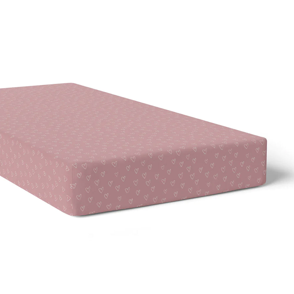 2PK Bubba Blue Nordic 77x135cm Jersey Cot Fitted Sheet Dusty Berry/Rose