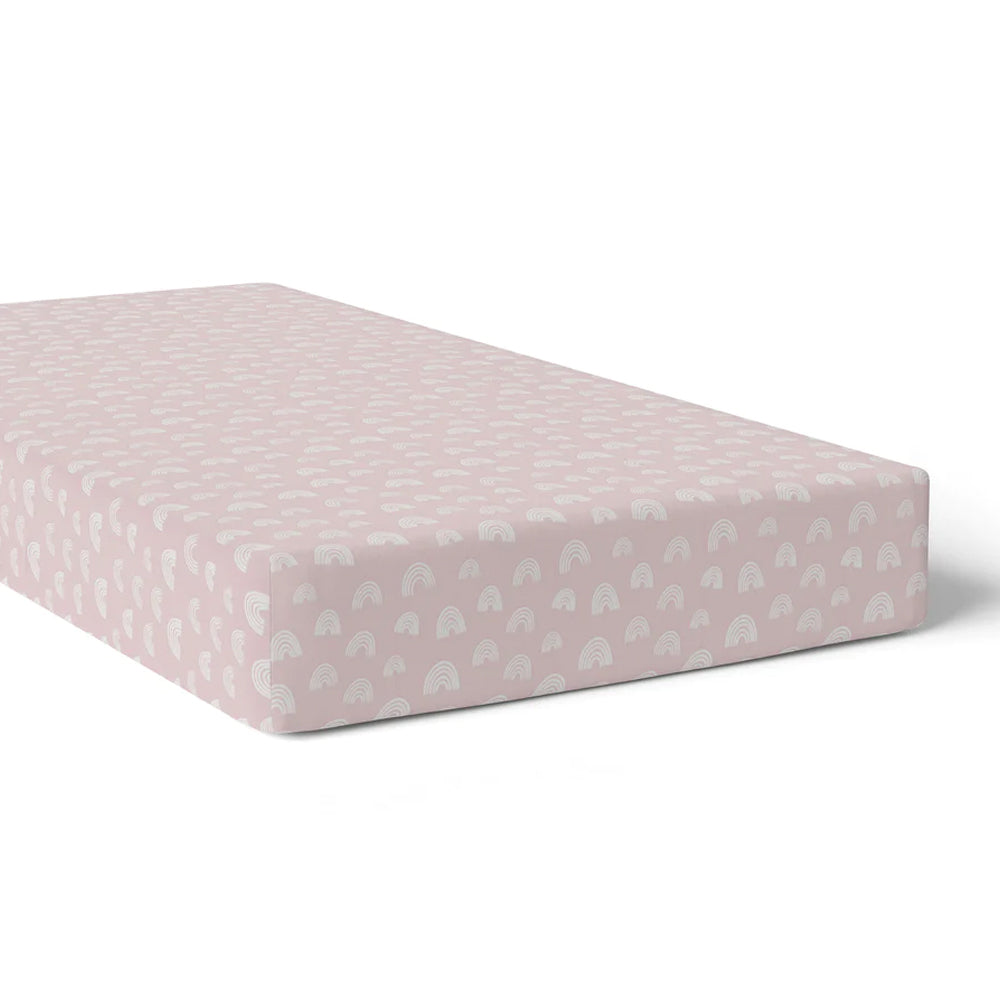 2PK Bubba Blue Nordic 77x135cm Jersey Cot Fitted Sheet Dusty Berry/Rose