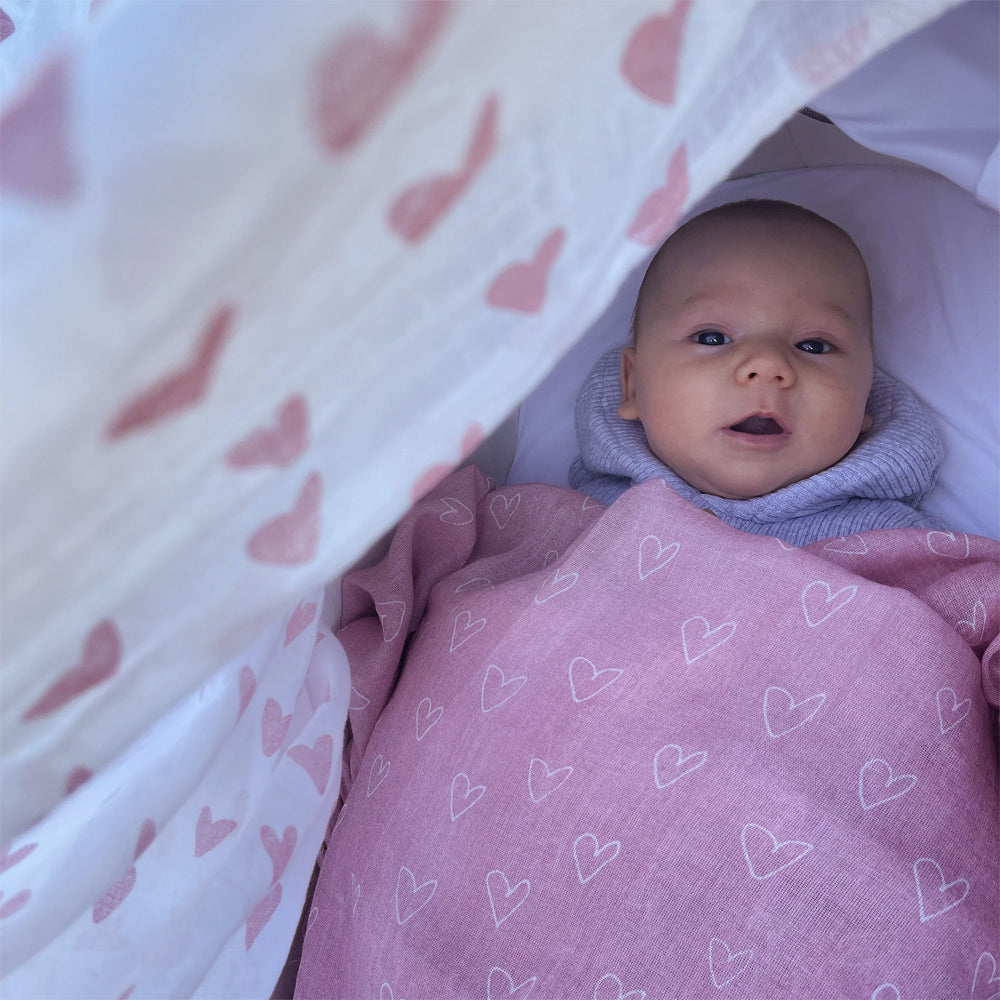3pc Bubba Blue Muslin Dusty Berry And Rose Baby Wraps