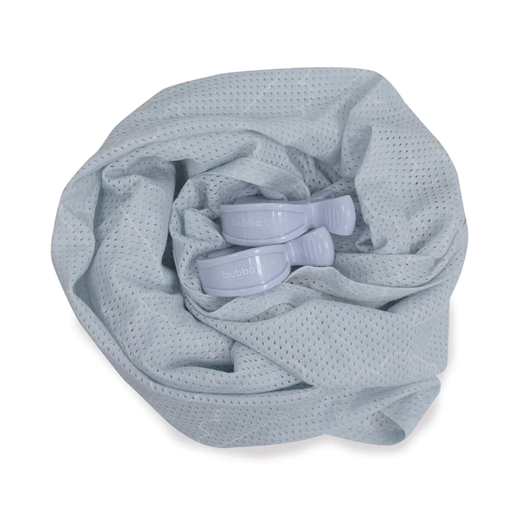 Bubba Blue Nordic 85x85cm Air+ Swaddle Wrap/Pram Clip Cloud Dusty Blue