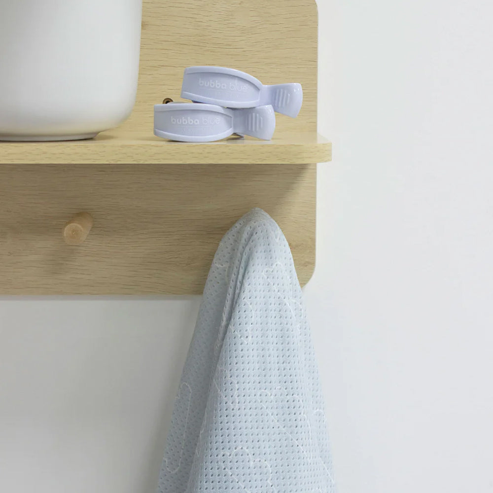 Bubba Blue Nordic 85x85cm Air+ Swaddle Wrap/Pram Clip Cloud Dusty Blue