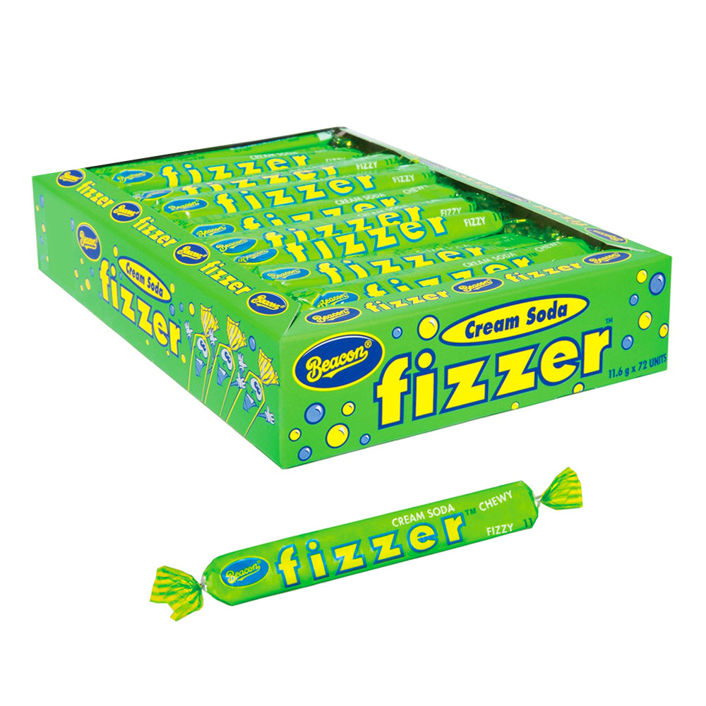 72pc Beacon 11.6g Fizzer Cream Soda Chewy Candy/Lolly