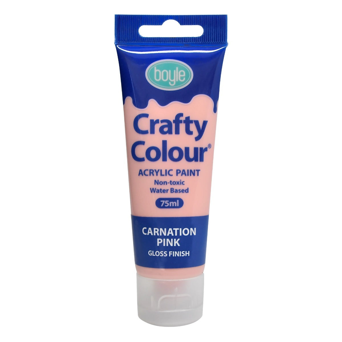 Crafty Colour Art/Craft 75ml Acrylic Paint Tube - Carnation Pink
