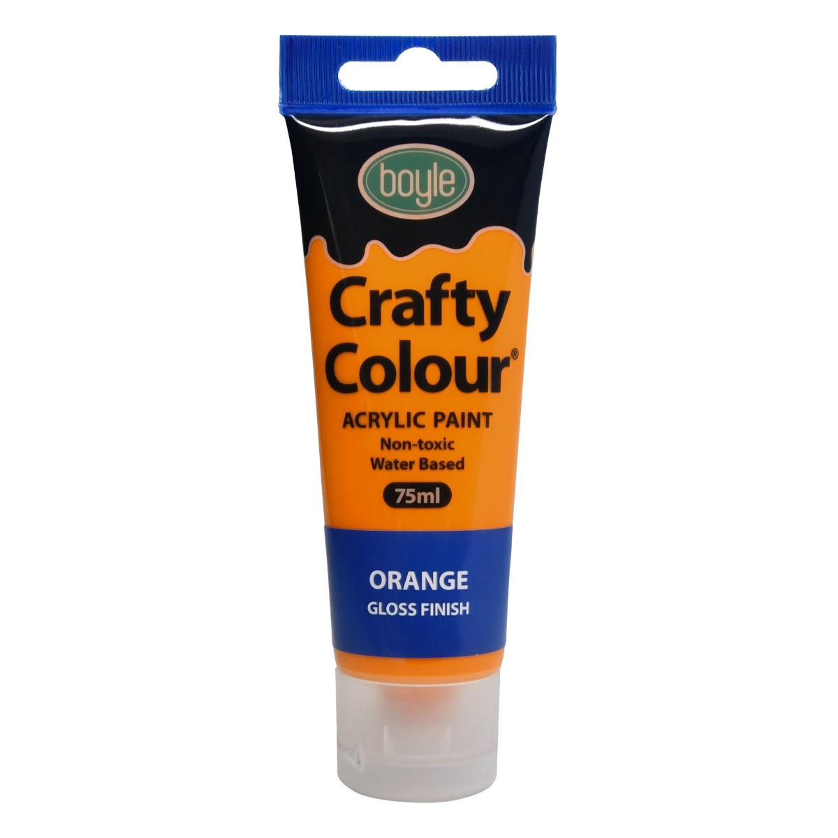 Crafty Colour Art/Craft 75ml Acrylic Paint Tube - Orange