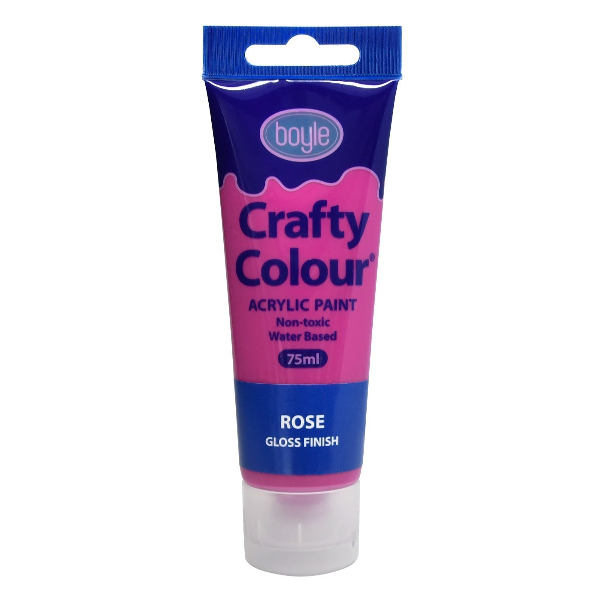 Crafty Colour Water-Based 75ml Acrylic Paint - Rose