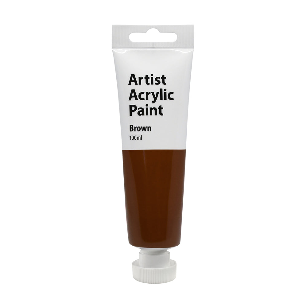 Artist Acrylic Paint 100ml Gloss Finish Water Based - Brown 3y+