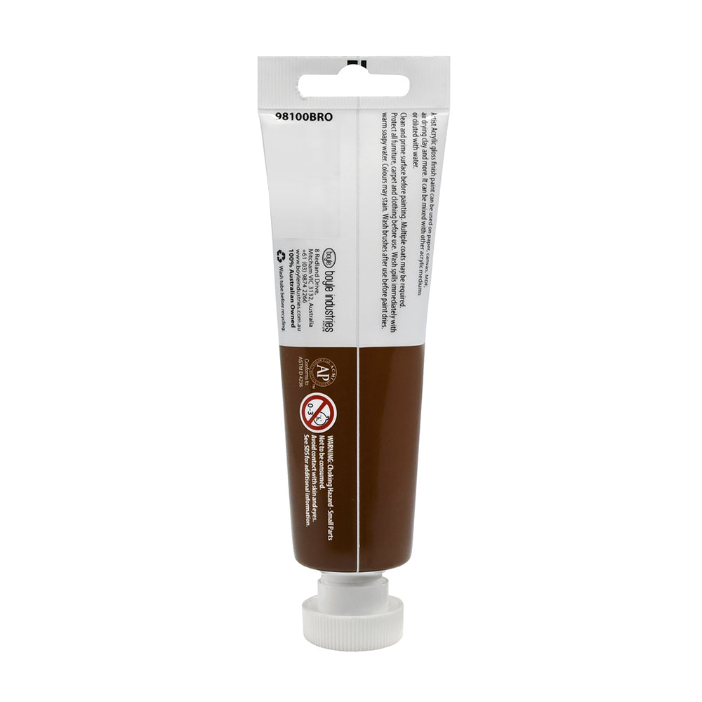 Artist Acrylic Paint 100ml Gloss Finish Water Based - Brown 3y+