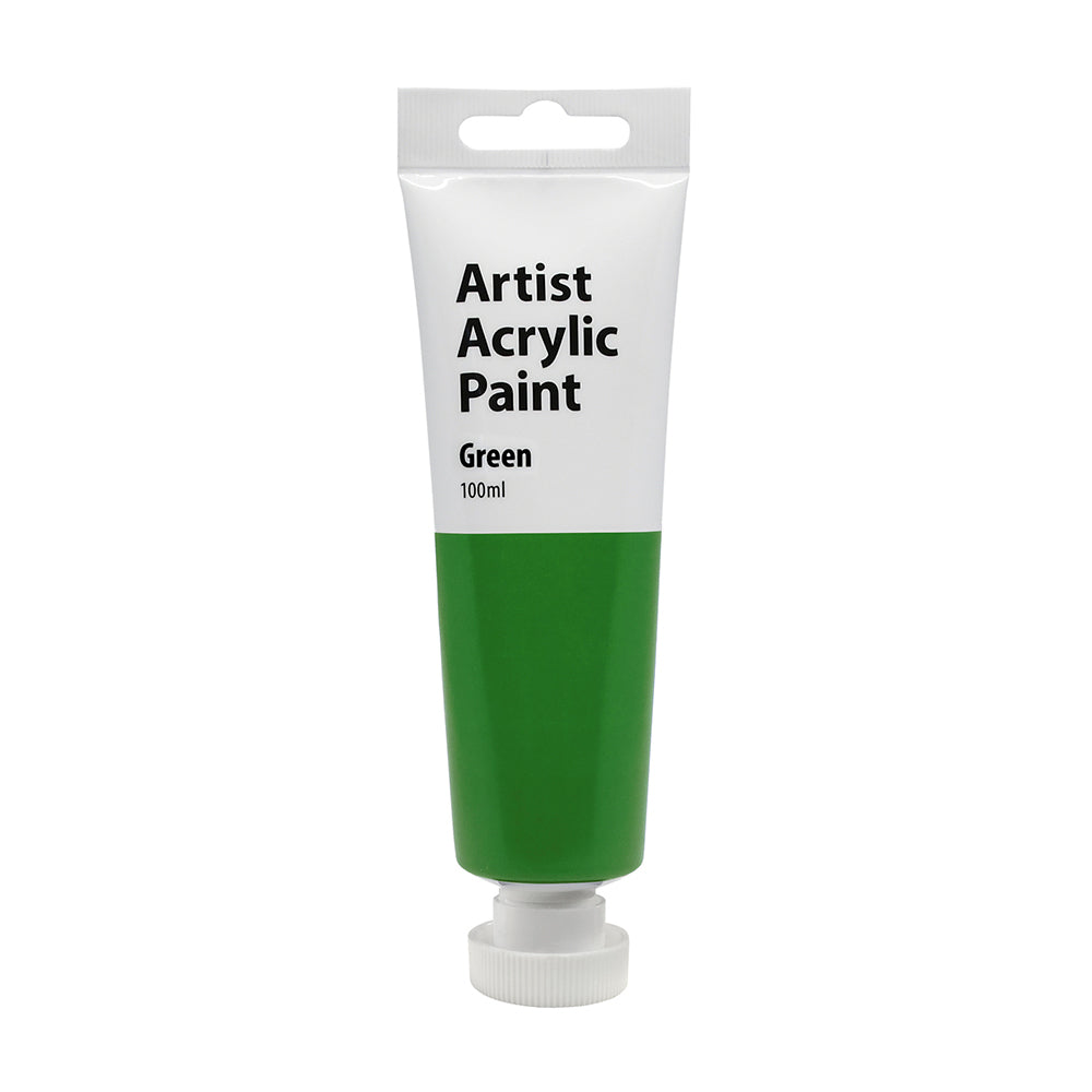 Artist Acrylic Paint 100ml Gloss Finish Water Based - Green 3y+