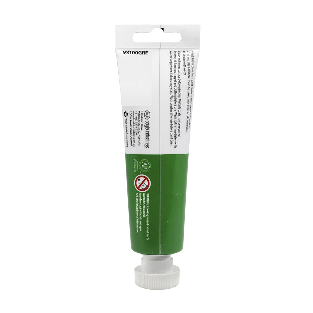 Artist Acrylic Paint 100ml Gloss Finish Water Based - Green 3y+