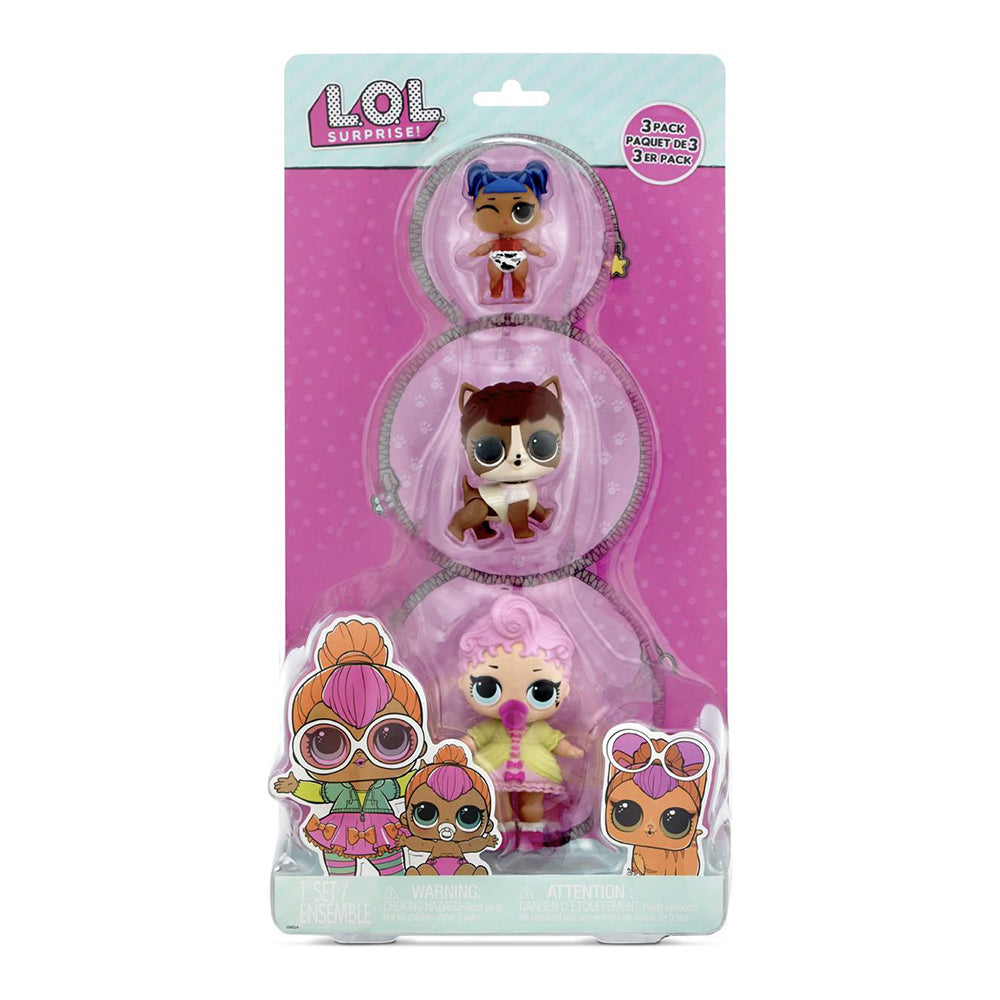 3pc L.O.L. Surprise Tot Pet Sis Kids Doll w/Pet 3+ - Style 1