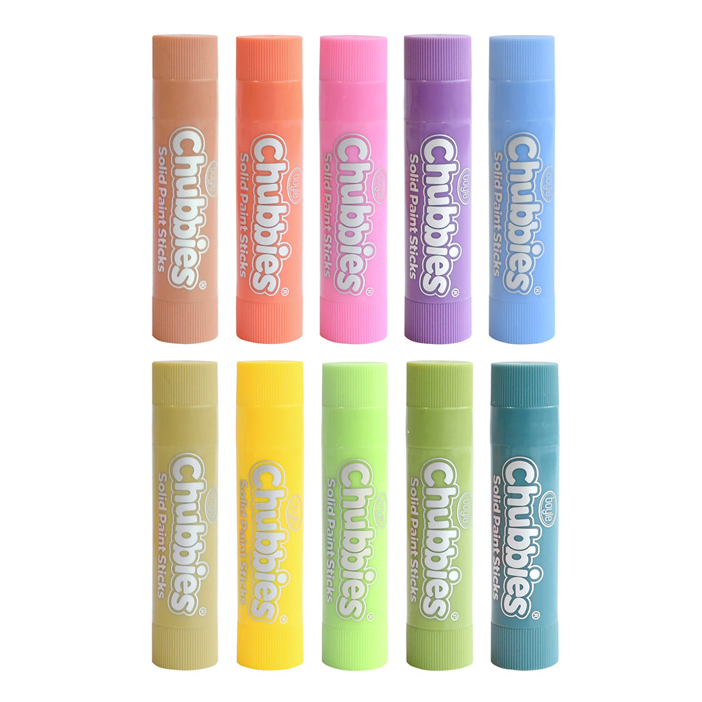 10PK Boyle Chubbies Solid Washable Paint Sticks Pastel Colours Kids 3y+