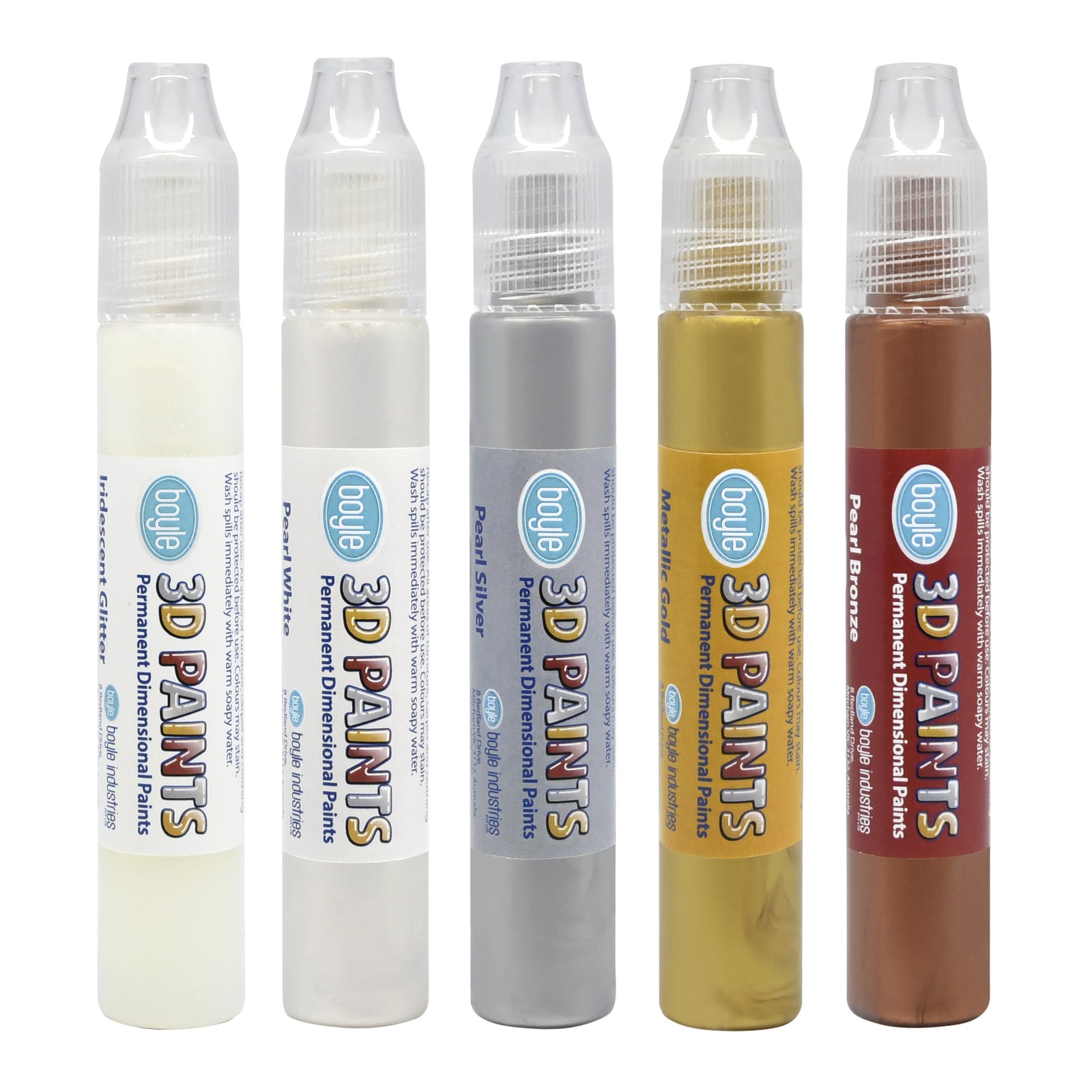 5PK Boyle 3D Paints Arts/Craft Pens - Specialty Colours
