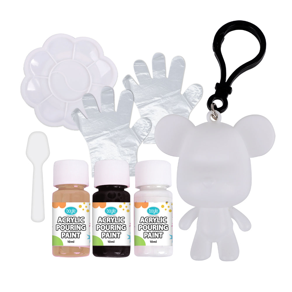 Boyle Pouring Paint Kids/Childrens Art/Craft Project Kit - Bear Keychain