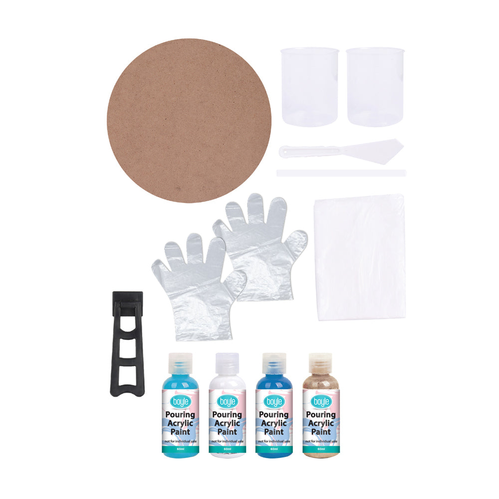 Boyle Pouring Paint Project Kit - Round Plaque with Stand