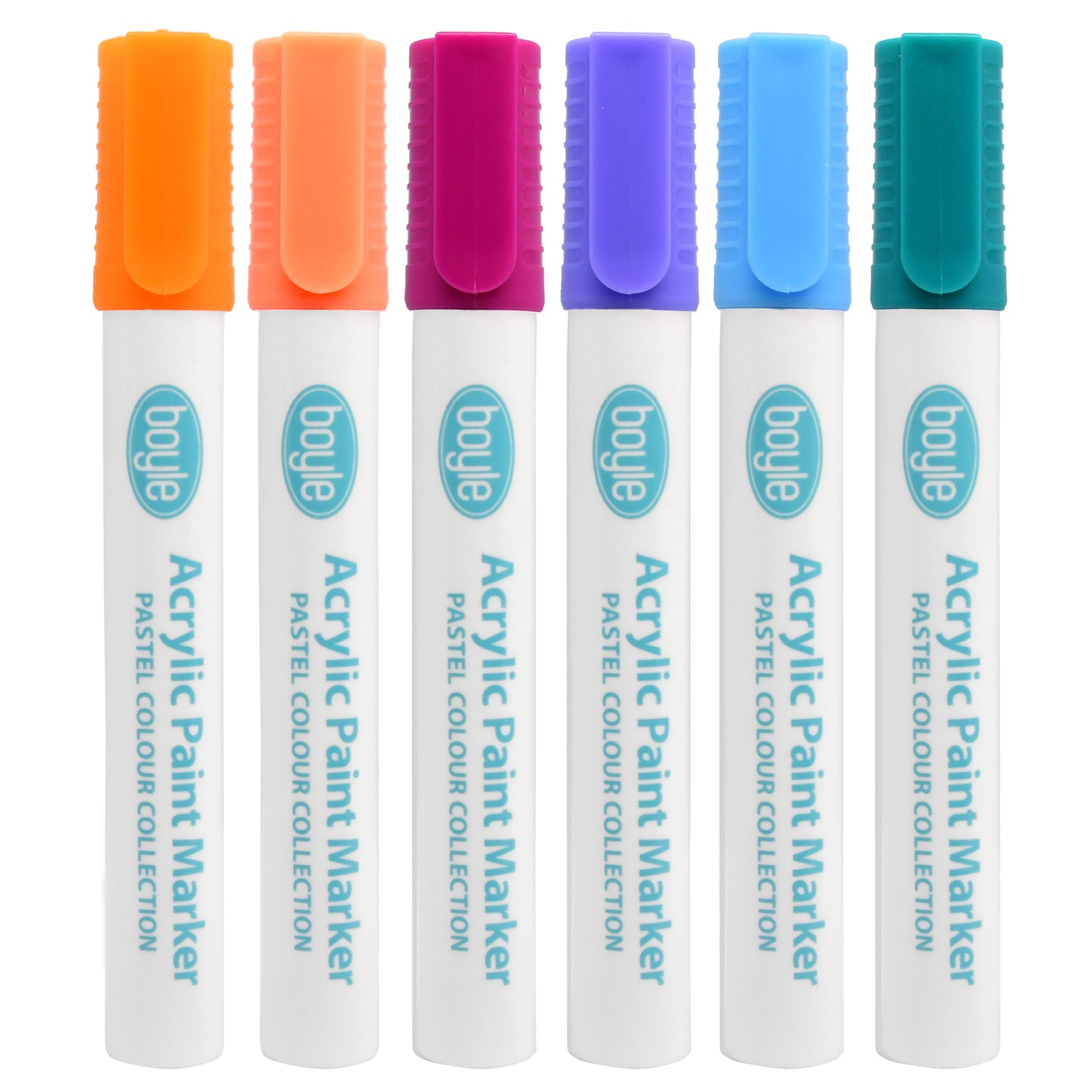 6pc Boyle Acrylic Paint Markers Art Pens - Pastel Colours