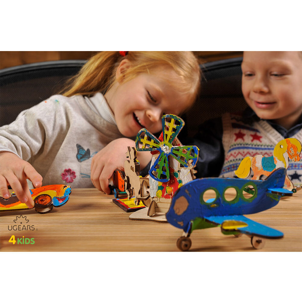 Ugears 3D Colouring Car DIY Wooden Puzzle 8pc