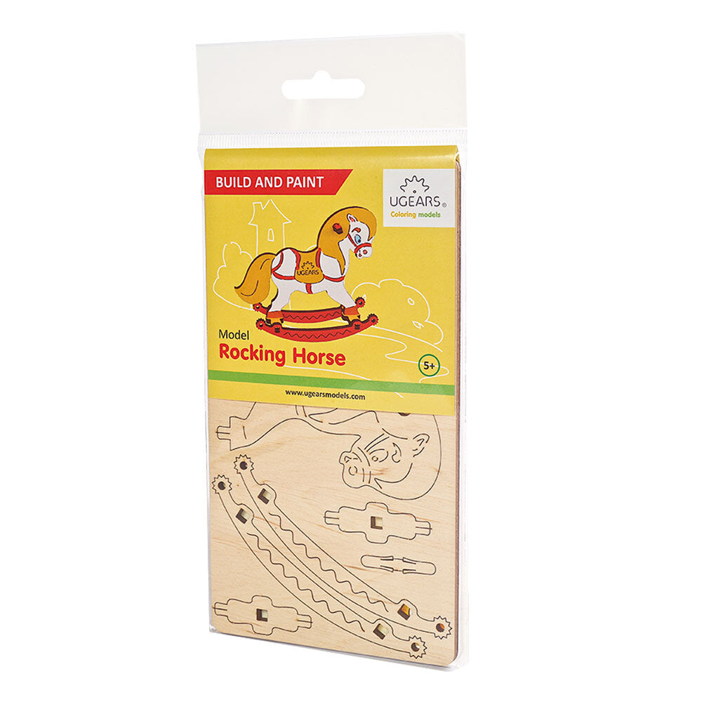 Ugears 3D Colouring Rocking Horse DIY Wooden Puzzle 8pc