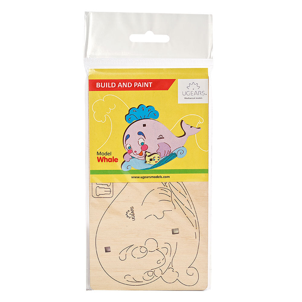 Ugears 3D Colouring Whale DIY Wooden Puzzle 8pc