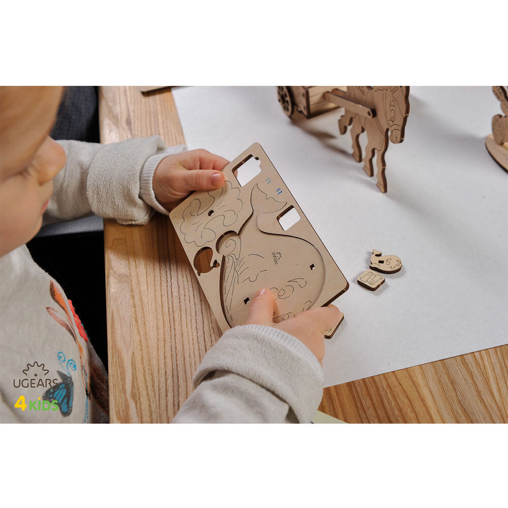 Ugears 3D Colouring Whale DIY Wooden Puzzle 8pc