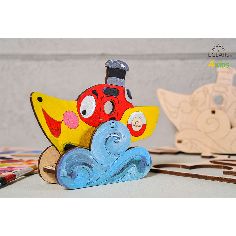 Ugears 3D Painting Steamboat DIY Wooden Puzzle 1pc