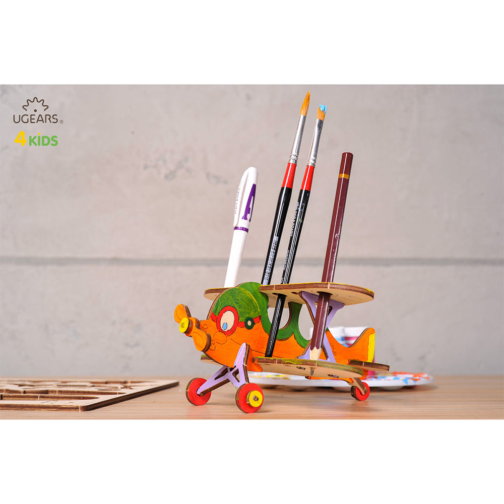 Ugears 3D Painting Biplane DIY Wooden Puzzle 23pc