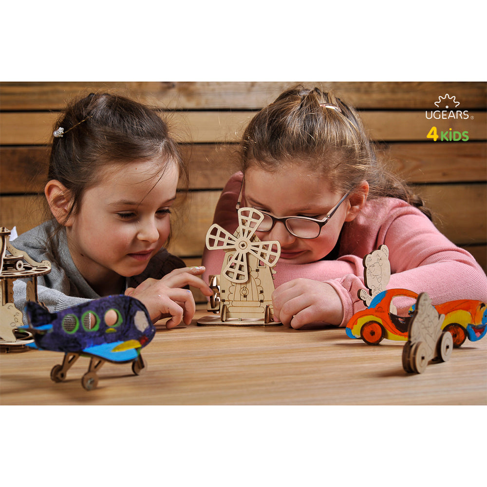 Ugears 3D Painting Windmill DIY Wooden Puzzle 23pc