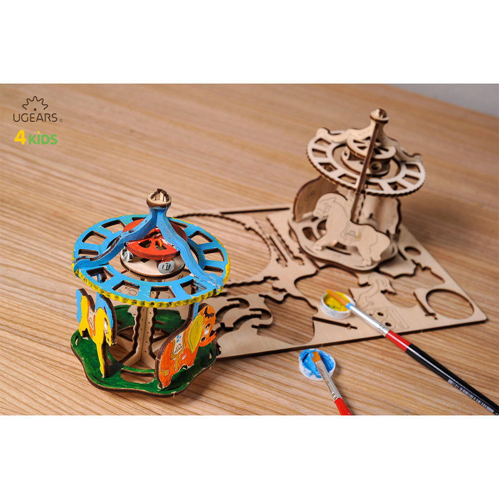 Ugears 3D Painting Merry-Go-Round Wooden Puzzle 23pc
