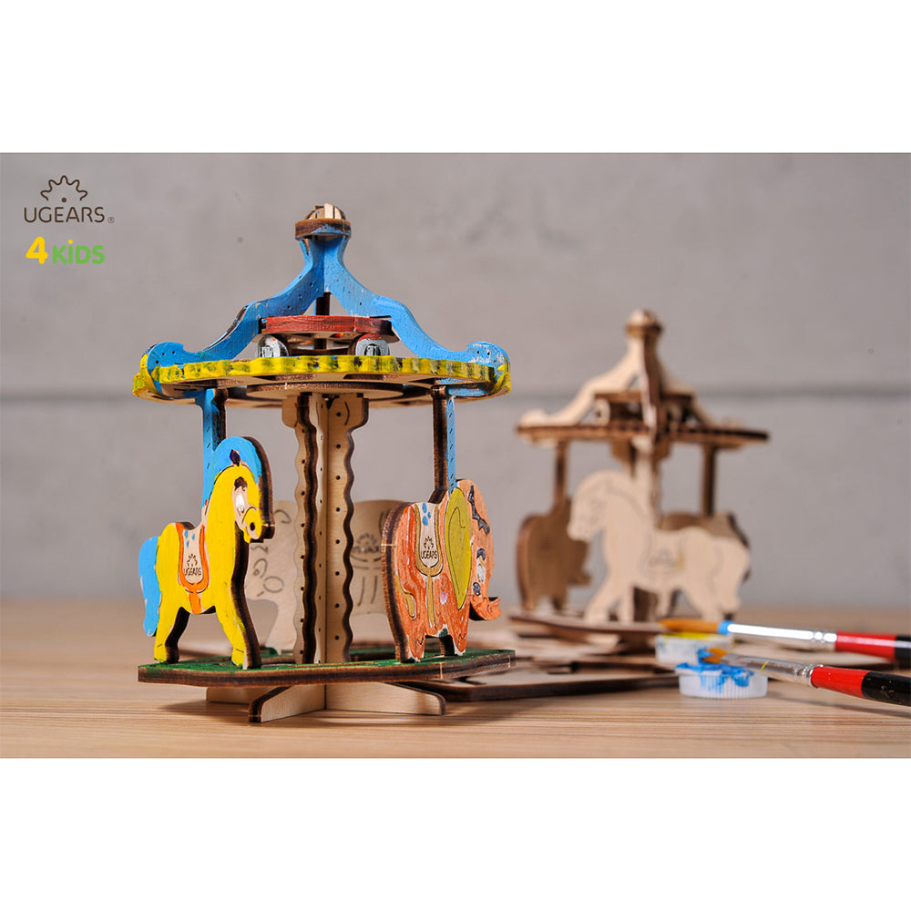 Ugears 3D Painting Merry-Go-Round Wooden Puzzle 23pc