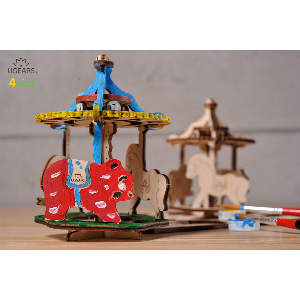 Ugears 3D Painting Merry-Go-Round Wooden Puzzle 23pc