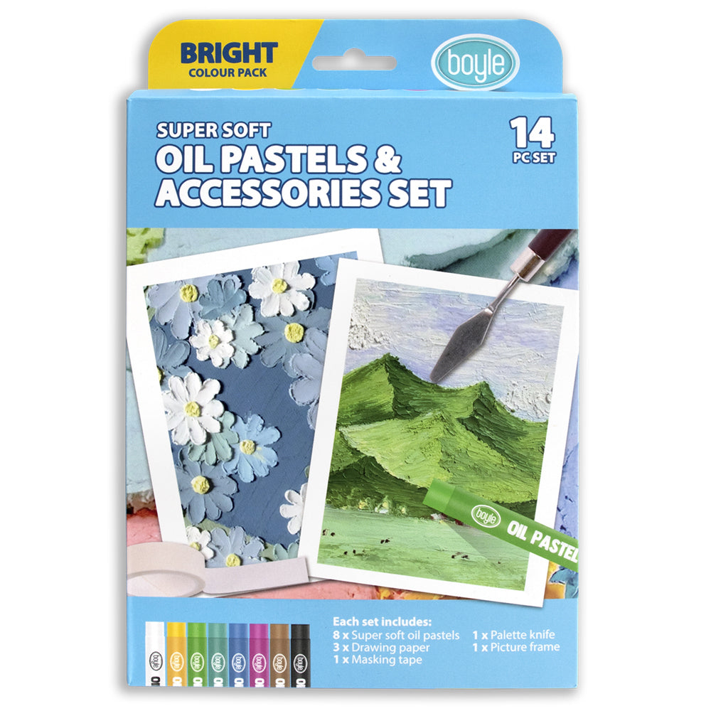 14pc Boyle Oil Pastels and Accessories Kids Art/Craft Set - Bright 3y+